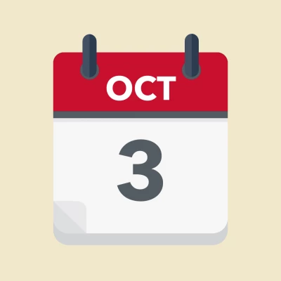 Calendar icon showing 3rd October