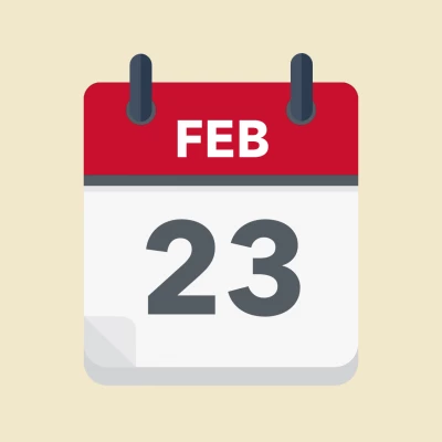 Calendar icon showing 23rd February