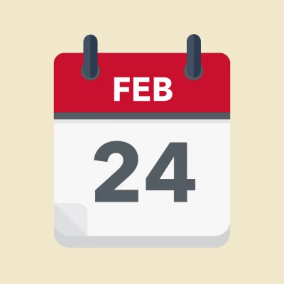 Calendar icon showing 24th February
