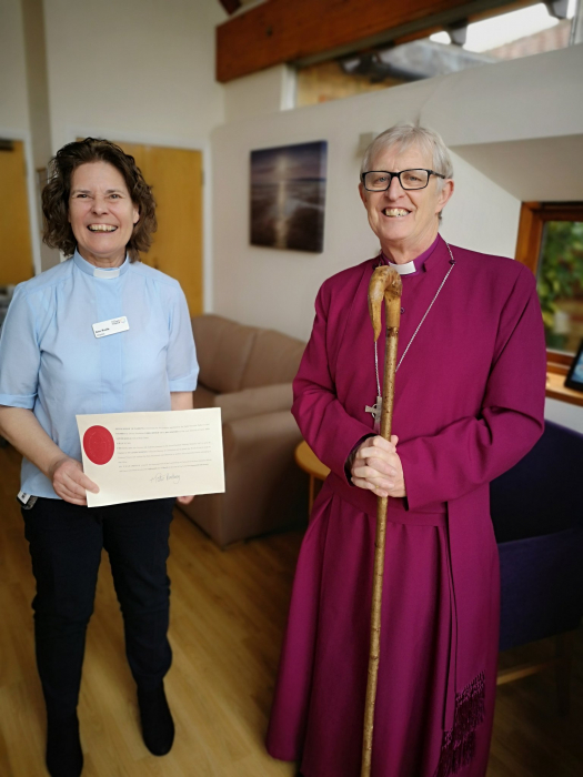 Revd Ann Kosla - St Clare Chaplain licensed by Rt Revd Peter Hill