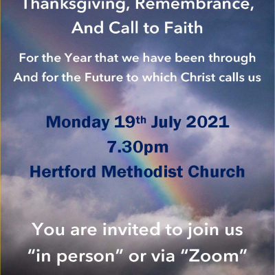 United Worship - Service of Thanksgiving and Remembrance - 19 July 2021